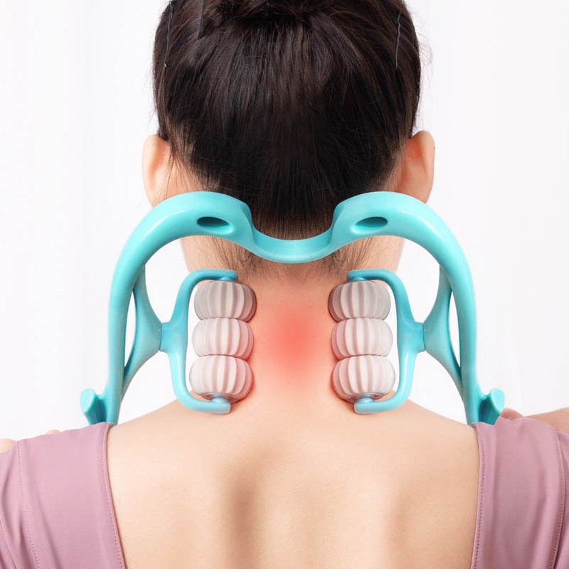 Multifunctional Manual Six-wheel Neck Massager Roller Massage Tool