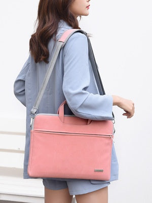 PU Leather Women Laptop Bag Notebook Carrying Case Briefcase For Macbook Air 13.3 14 15.6 Inch Men Handbags Shoulder Mouse Bag.