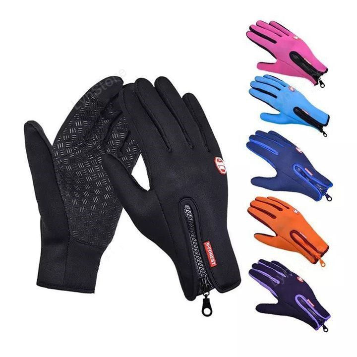 Winter Gloves Touch Screen Riding Motorcycle Sliding Waterproof Sports Gloves With Fleece.