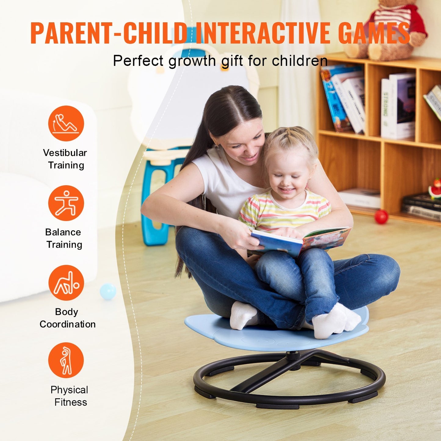 Elephant Kids Swivel Chair, 220 LBS Capacity, 360 Spinning Chair, Autistic Kids Sensory Toy Chair