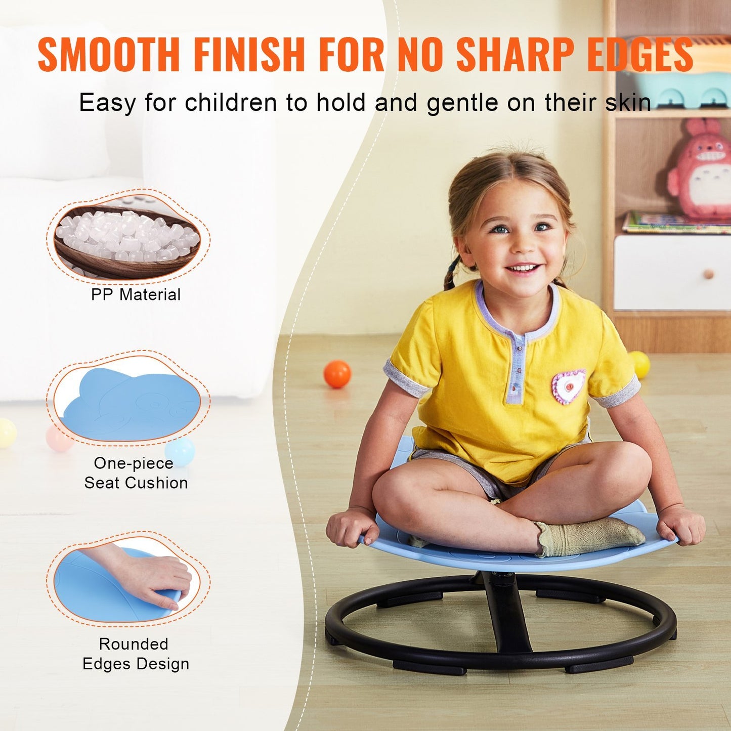 Elephant Kids Swivel Chair, 220 LBS Capacity, 360 Spinning Chair, Autistic Kids Sensory Toy Chair