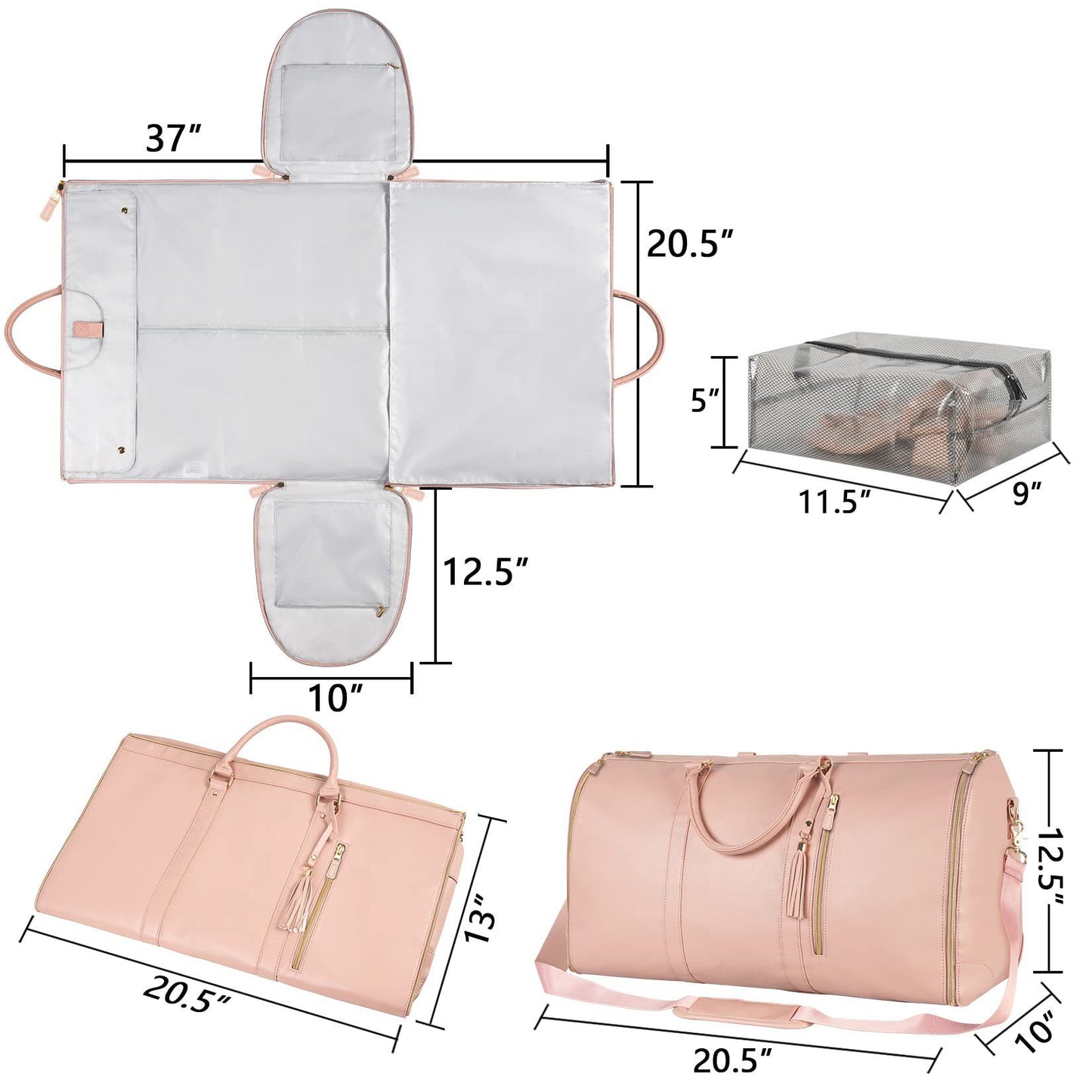 Large Capacity Travel Duffle Bag Women's Handbag Folding Suit Bag Waterproof Clothes Totes.