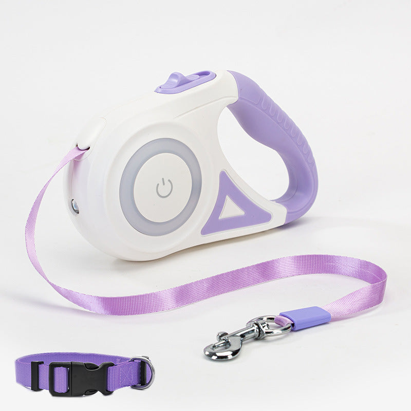 Dog Leash Retractable Leash And Dog Collar Spotlight Automatic Pet Dog Cat Traction Rope For Small Medium Dogs Pet Product.