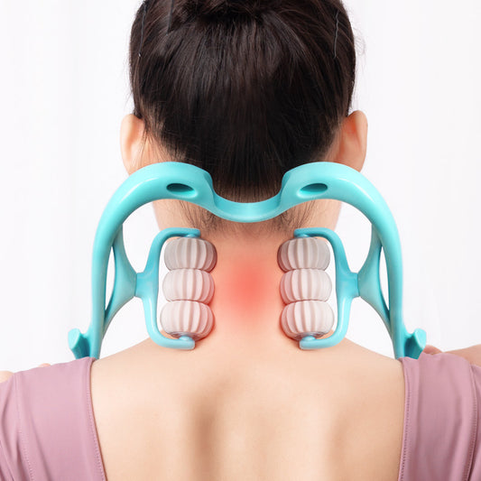 Multifunctional Manual Six-wheel Neck Massager Roller Massage Tool
