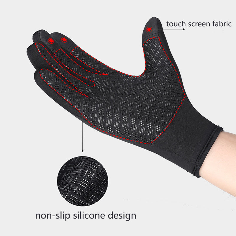 Winter Gloves Touch Screen Riding Motorcycle Sliding Waterproof Sports Gloves With Fleece.