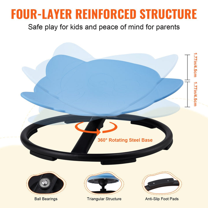 Elephant Kids Swivel Chair, 220 LBS Capacity, 360 Spinning Chair, Autistic Kids Sensory Toy Chair.