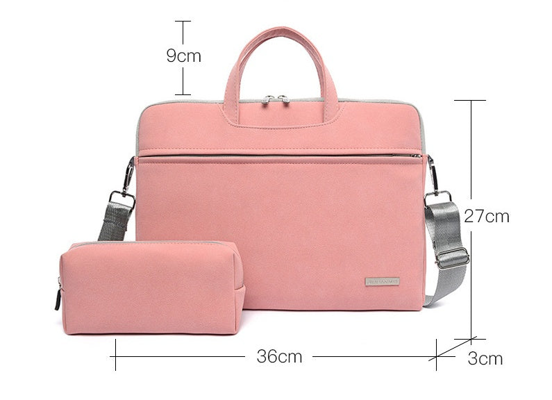 PU Leather Women Laptop Bag Notebook Carrying Case Briefcase For Macbook Air 13.3 14 15.6 Inch Men Handbags Shoulder Mouse Bag.