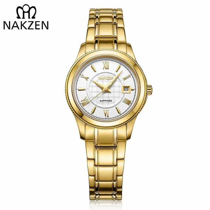 NAKZEN Brand Luxury Gold Bracelet Women Quartz Watch Ladies Fashion Dress Jewelry Gifts Wristwatch For Girls Female Clock 2018.