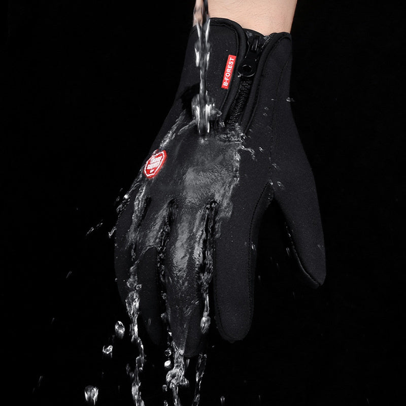Winter Gloves Touch Screen Riding Motorcycle Sliding Waterproof Sports Gloves With Fleece.