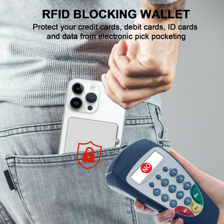 RFID Blocking Wallet Minimalist Slim Card Holder for Magsafe with Adjustable Stand, Metal Pop Up Magnetic Wallet  for Men TOYFID.