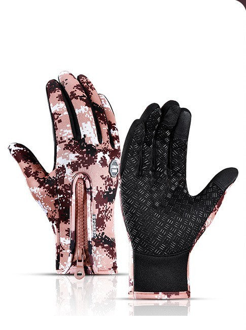 Winter Gloves Touch Screen Riding Motorcycle Sliding Waterproof Sports Gloves With Fleece.