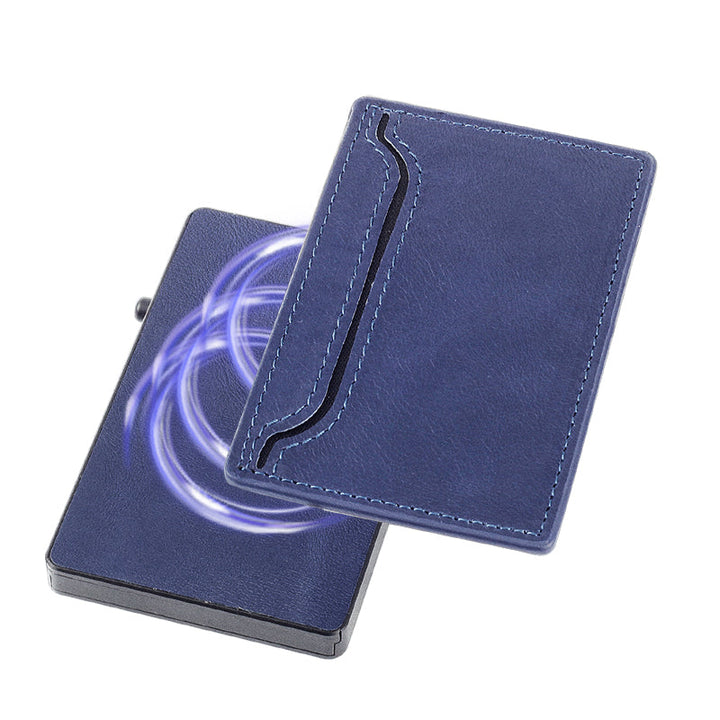 TOYFID Wallet With PU Leather Cover,Aluminum Alloy Pop Up Wallet Holder Card.