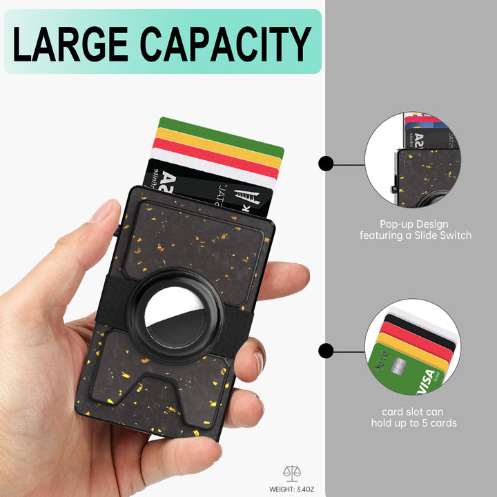 TOYFID Best Pop Up RFID Mens Wallet forged Carbon Fiber Minimalist Amazon to Protect Credit Cards.