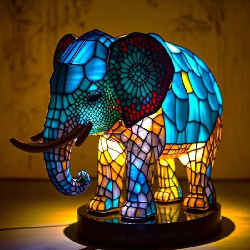 3D Colored Animal Light Desk Lamp Animal Series Decorative Night Light Animal Elephant Owl Cat Vintage Table Lamp Home Decoration.