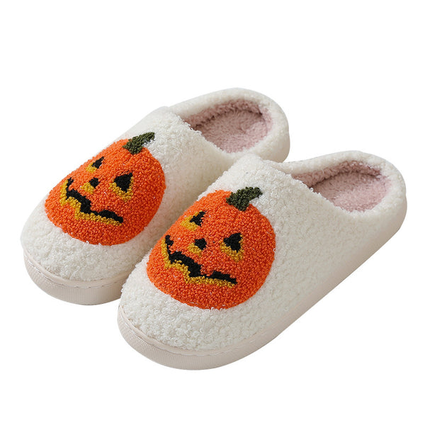 Halloween Pumpkin Slippers - Cozy Cartoon House Shoes
