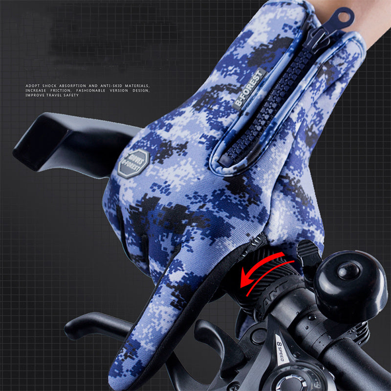 Winter Gloves Touch Screen Riding Motorcycle Sliding Waterproof Sports Gloves With Fleece.