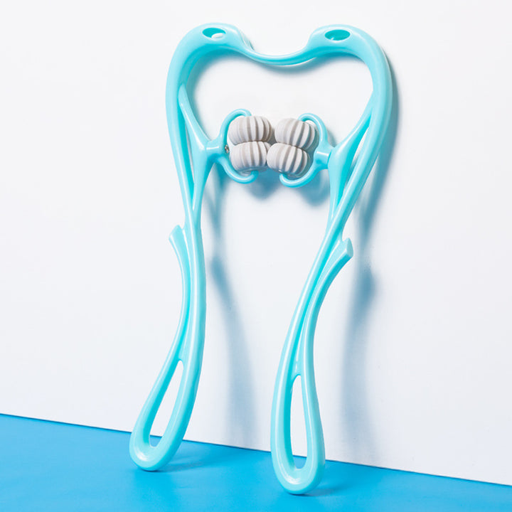 Multifunctional Manual Six-wheel Neck Massager Roller Massage Tool.