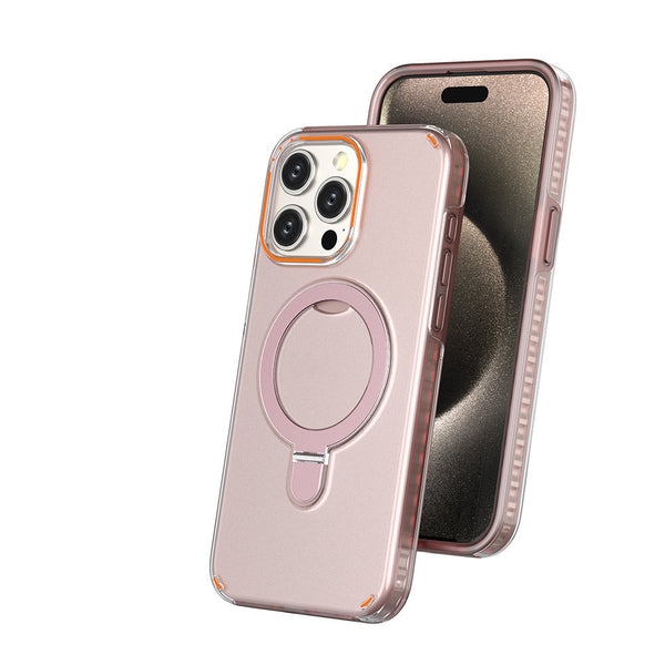 Colorful Magnetic Phone Case with Stand - MagSafe Compatible Transparent Wireless Charging Cover