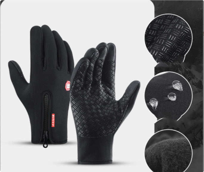 Winter Gloves Touch Screen Riding Motorcycle Sliding Waterproof Sports Gloves With Fleece.