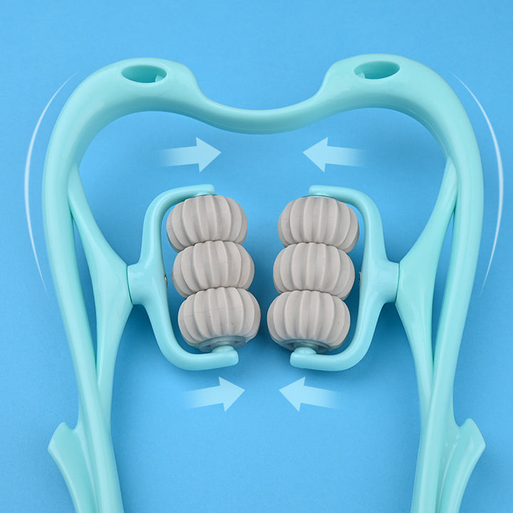 Multifunctional Manual Six-wheel Neck Massager Roller Massage Tool.