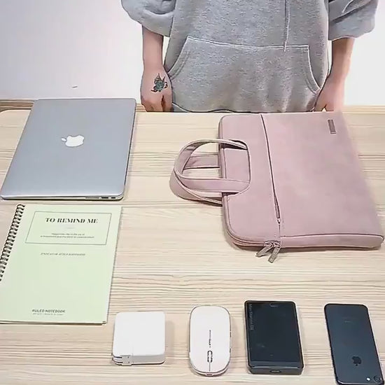 PU Leather Women Laptop Bag Notebook Carrying Case Briefcase For Macbook Air 13.3 14 15.6 Inch Men Handbags Shoulder Mouse Bag.