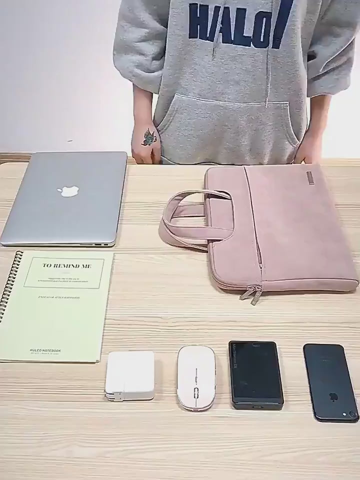 PU Leather Women Laptop Bag Notebook Carrying Case Briefcase For Macbook Air 13.3 14 15.6 Inch Men Handbags Shoulder Mouse Bag.